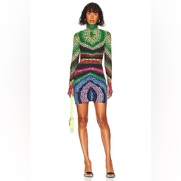 AFRM Dresses & Skirts - AFRM Multicolor Geometric Long Sleeve Mini Dress